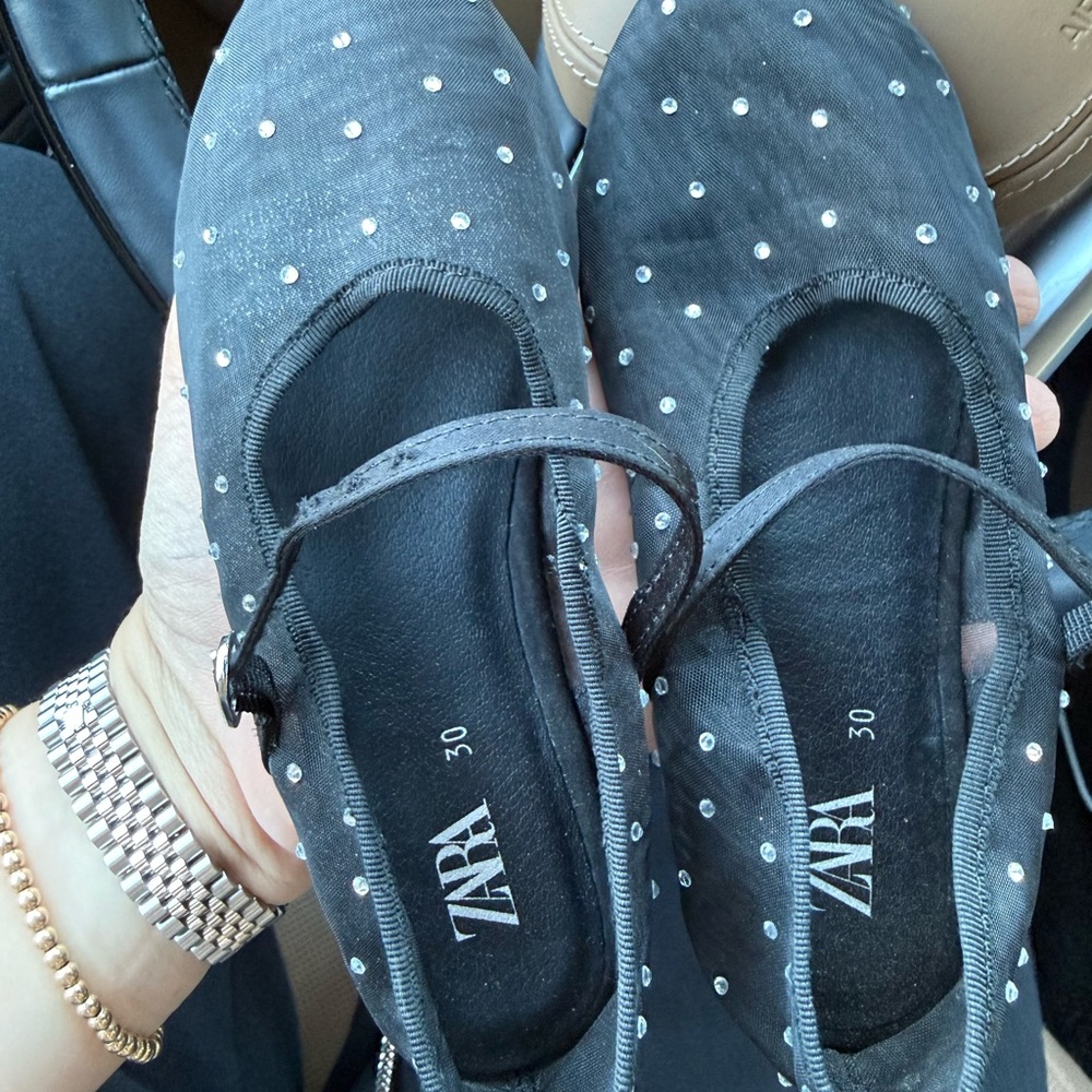 Zara Black Studded Flats